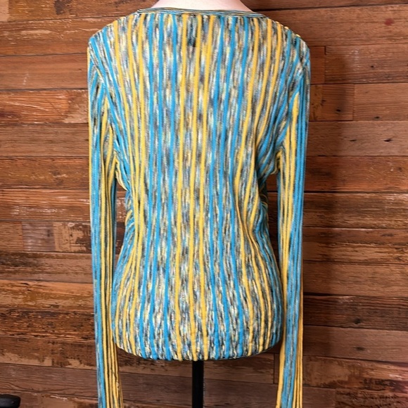 Laundry by Shelli Segal Striped V-Neck Women's Top tie front - Picture 5 of 7